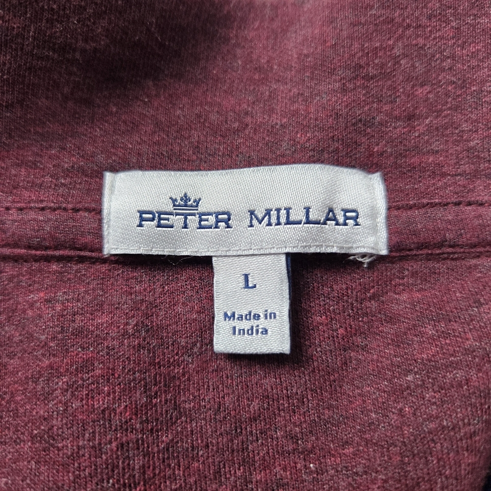 Peter Millar Crown Comfort Interlock 1/4 Zip Pullover Sweater Burgundy Red Large - Picture 10 of 16